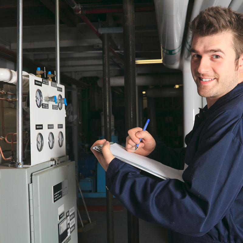 repair man and furnace
